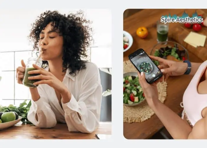 Image of woman looking into her diet and fat freezing Sussex to improve her health
