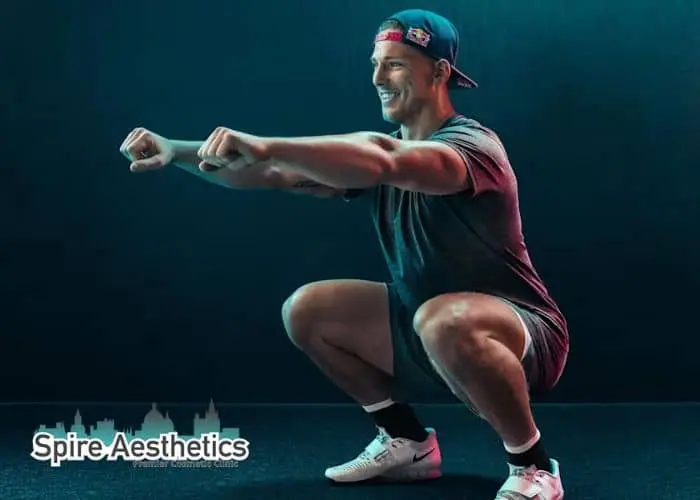 Image of man build leg muscle Sussex through exercise